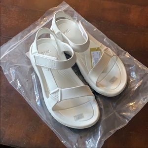 White TEVA sandals